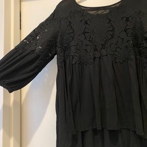 Anthropologie Deletta Embroidered Lace Swing Top